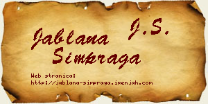 Jablana Šimpraga vizit kartica